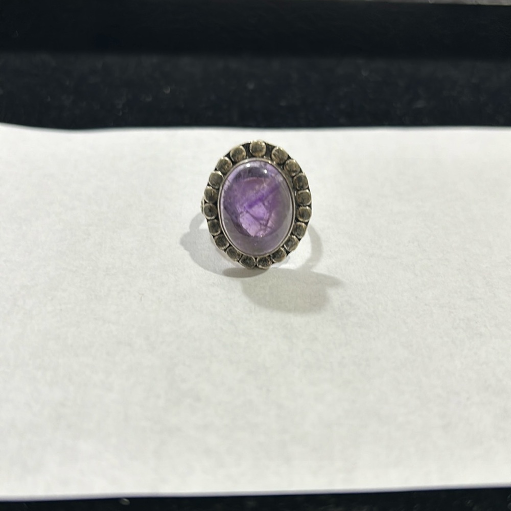 Used amethyst ring # 2 in cheap silver
